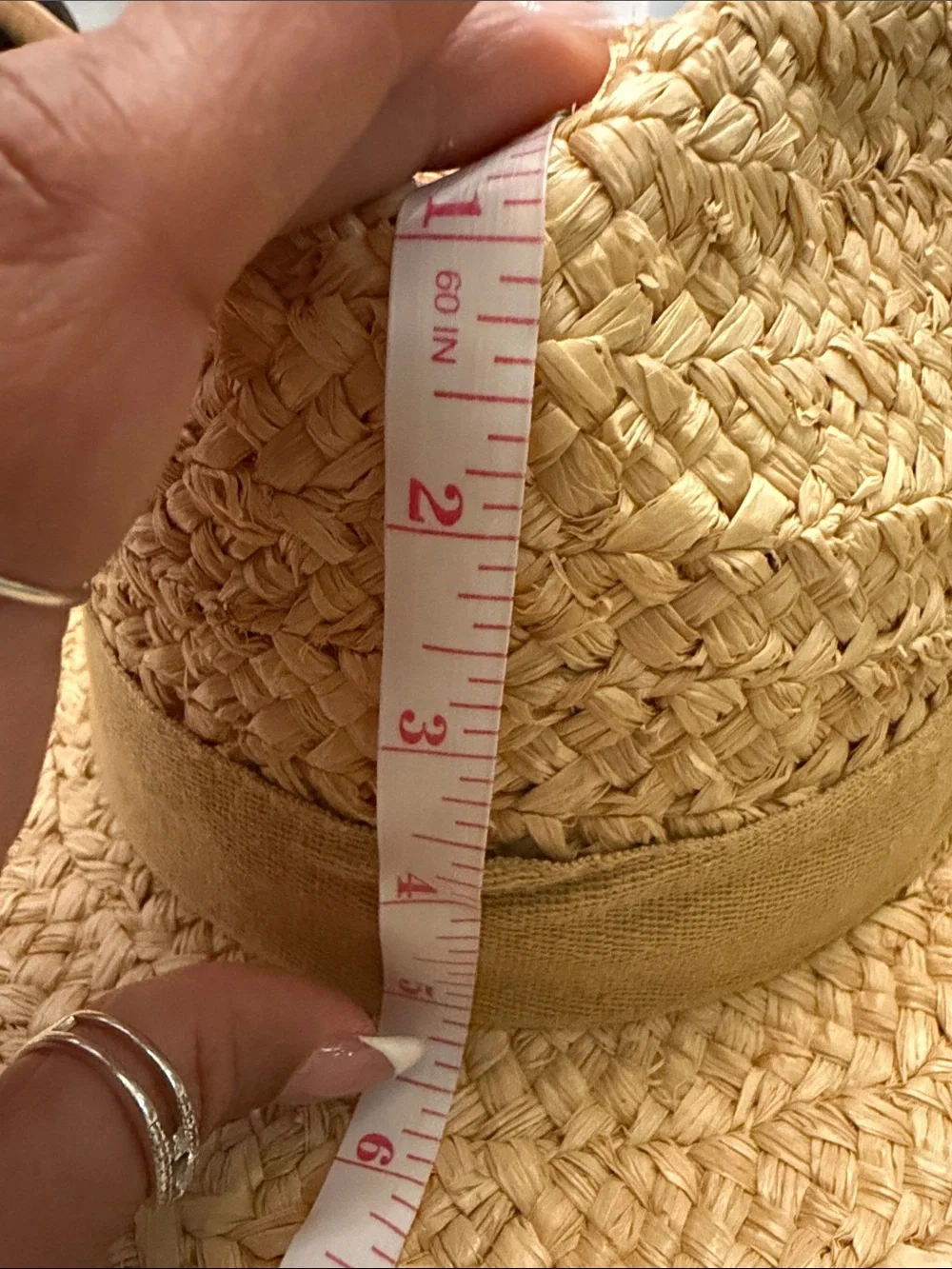 Natural Straw Fedora Hat with Light Tan Band